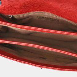 Pre Owned Chanel Red Caviar Quilted Mini Simply CC Flap Bag