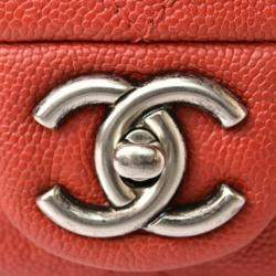 Pre Owned Chanel Red Caviar Quilted Mini Simply CC Flap Bag