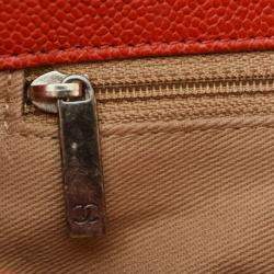 Pre Owned Chanel Red Caviar Quilted Mini Simply CC Flap Bag