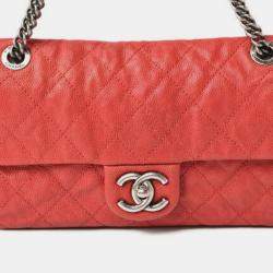 Pre Owned Chanel Red Caviar Quilted Mini Simply CC Flap Bag