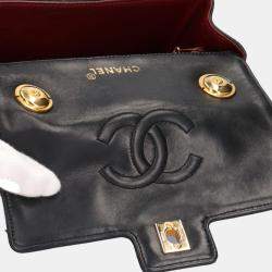 Chanel Black Leather Kelly Top Handle Bag
