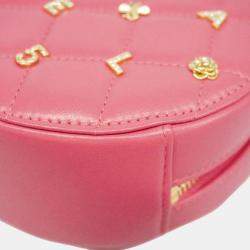 Chanel Pink Leather CC Round Lucky Charms Shoulder Bag