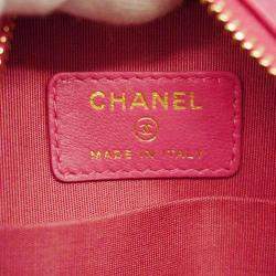 Chanel Pink Leather CC Round Lucky Charms Shoulder Bag