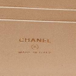 Pre Owned Chanel Off White Quilted Leather Vanity Case Chain Bag