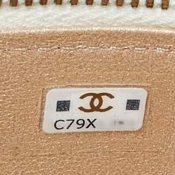 Pre Owned Chanel Off White Quilted Leather Vanity Case Chain Bag
