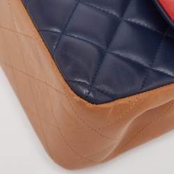مملوكة مسبقًا Chanel Tricolor Quilted Lambskin Leather Jumbo Classic Double Flap Bag