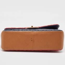 مملوكة مسبقًا Chanel Tricolor Quilted Lambskin Leather Jumbo Classic Double Flap Bag