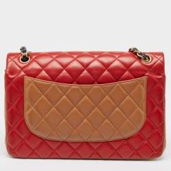 مملوكة مسبقًا Chanel Tricolor Quilted Lambskin Leather Jumbo Classic Double Flap Bag