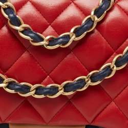 مملوكة مسبقًا Chanel Tricolor Quilted Lambskin Leather Jumbo Classic Double Flap Bag