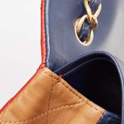 مملوكة مسبقًا Chanel Tricolor Quilted Lambskin Leather Jumbo Classic Double Flap Bag