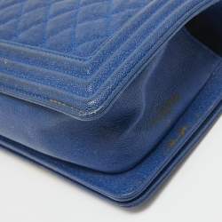 مملوكة مسبقًا حقيبة شانيل ميني بوي جلد أزرق كحلي