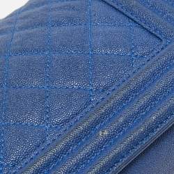 مملوكة مسبقًا حقيبة شانيل ميني بوي جلد أزرق كحلي