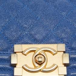 مملوكة مسبقًا حقيبة شانيل ميني بوي جلد أزرق كحلي