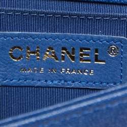 مملوكة مسبقًا حقيبة شانيل ميني بوي جلد أزرق كحلي