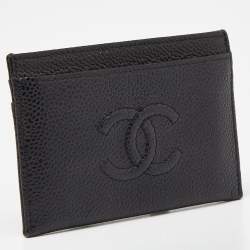 Chanel Black Caviar Leather CC Card Holder
