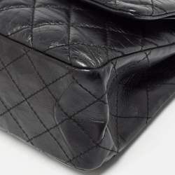 Chanel Black Quilted Aged Leather Reissue 2.55 Classic 226 Flap Bag