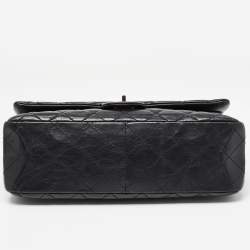 Chanel Black Quilted Aged Leather Reissue 2.55 Classic 226 Flap Bag