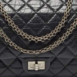 Chanel Black Quilted Aged Leather Reissue 2.55 Classic 226 Flap Bag