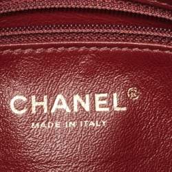 Pre Owned Chanel Red Quilted Caviar Leather Filigree Belt Bag