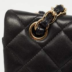 Pre Owned Chanel Black Quilted Lambskin Leather Maxi Classic Single Flap Bag