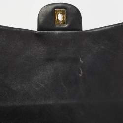Pre Owned Chanel Black Quilted Lambskin Leather Maxi Classic Single Flap Bag