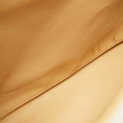 Pre Owned Chanel Gold Quilted Patent Leather Maxi Classic Single Flap Bag