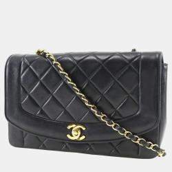 Chanel Black Leather Medium Vintage Diana Shoulder Bag