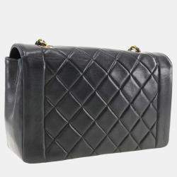 Chanel Black Leather Medium Vintage Diana Shoulder Bag