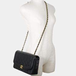 Chanel Black Leather Medium Vintage Diana Shoulder Bag