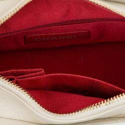 Chanel Quilted Leather Gabrielle Hobo Bag - '10s White Leather