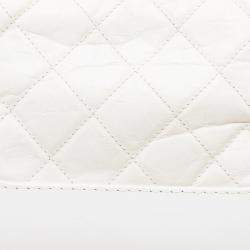 Chanel Quilted Leather Gabrielle Hobo Bag - '10s White Leather