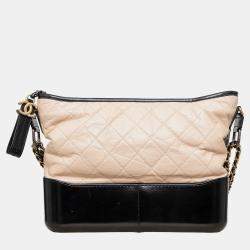Chanel Quilted Large Gabrielle Hobo Bag - '10s Beige Leather