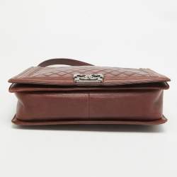 Chanel Burgundy Quilted Leather Large Boy Bag