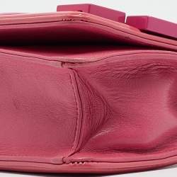 Pre Owned Chanel Pink/Orange Plexiglass and Patent Leather Small Boy Brick Flap Bag