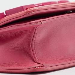 Pre Owned Chanel Pink/Orange Plexiglass and Patent Leather Small Boy Brick Flap Bag