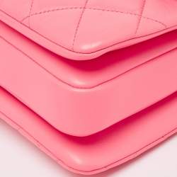 Pre Owned Chanel Pink Quilted Leather Small Trendy CC Top Handle Bag
