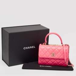 Pre Owned Chanel Pink Quilted Leather Small Trendy CC Top Handle Bag