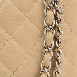 Chanel Beige Caviar Leather Jumbo Classic Double Flap Bag