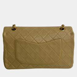 Chanel Beige Leather Classic Medium Double Flap Bag