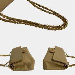 Chanel Beige Leather Classic Medium Double Flap Bag