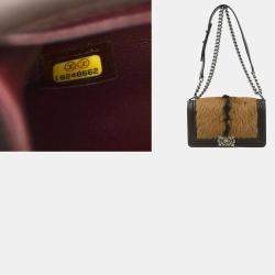 Pre Owned Chanel Brown Leather and Goat Hair Celtic Boy Bag