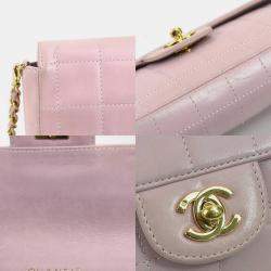 Chanel Light Pink Leather Chocolate Bar Shoulder Bag