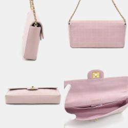 Chanel Light Pink Leather Chocolate Bar Shoulder Bag