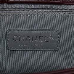 Pre Owned Chanel Red Leather Small Cerf Shopper Tote