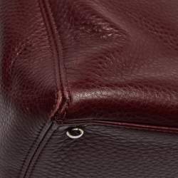 Pre Owned Chanel Red Leather Small Cerf Shopper Tote