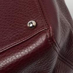 Pre Owned Chanel Red Leather Small Cerf Shopper Tote