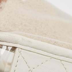 Pre Owned Chanel White PVC and Leather Sand By The Sea Flap With Pearl Strap Bag 