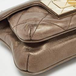 Chanel Olive Green Quilted Leather Reissue Lock Chain Clutch