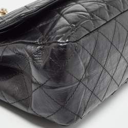 Chanel Black Quilted Aged Leather 227 Reissue 2.55 Flap Bag