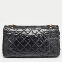 Chanel Black Quilted Aged Leather 227 Reissue 2.55 Flap Bag